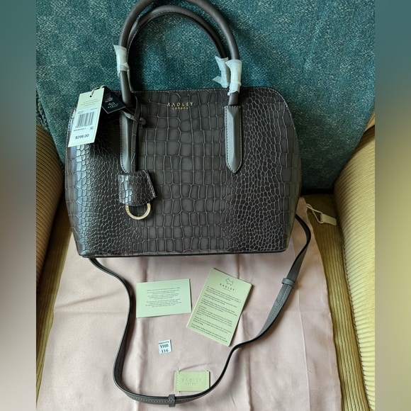 NWT Radley London Liverpool Street Faux Croc Leather Medium Zip Top Mult… - Picture 2 of 11